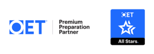 OET Premium Preparation Provider and All Stars white
